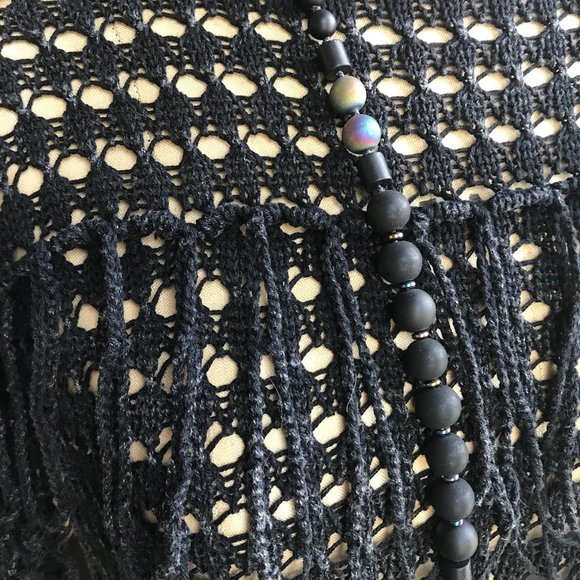 Black Knit Fringe Sweater - Picture 6 of 6